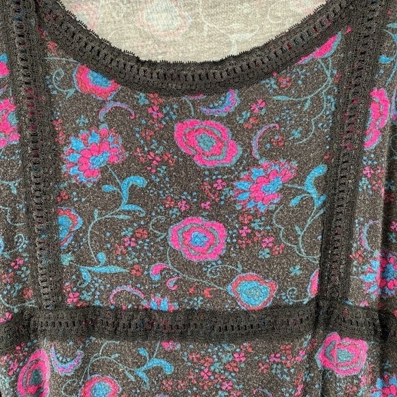 🎁5/$25 Ricki's Blouse Women's 'XXL Boat Neck Shirt  Black Pink Long Sleeve Top - Picture 3 of 8